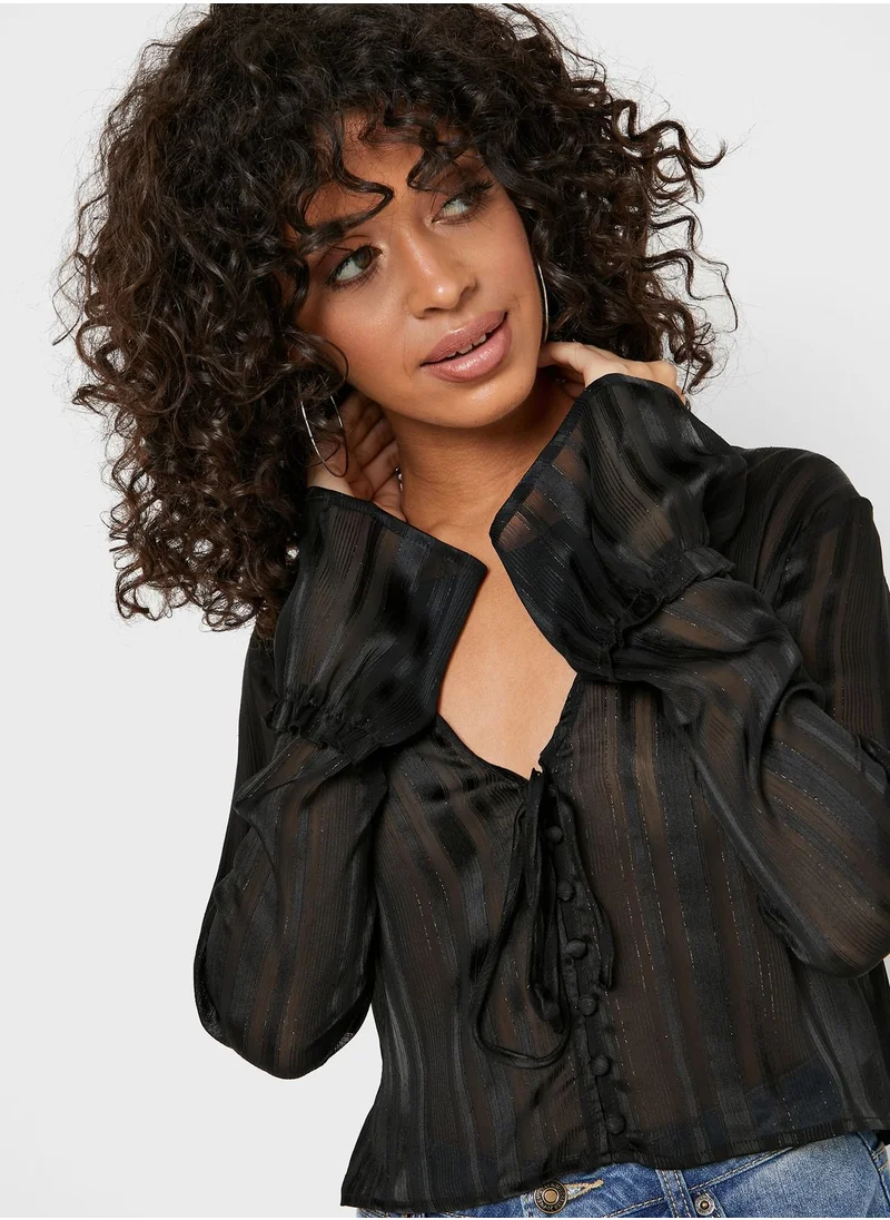 فور ايفر 21 Sheer Striped Shirt