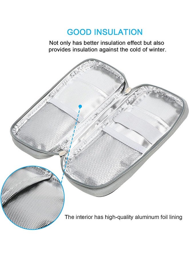 Leng Ke Portable Insulin Cooler Travel Case Diabetic Cooler Bag Insulin Cooling Bag Insulated Organizer for Insulin Pen and Insulin Medicine Diabetic Supplies (Grey )  - Image 5