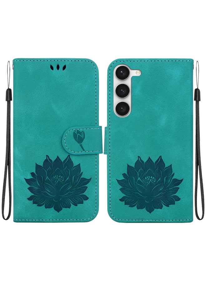 S-TOP Case For Samsung Galaxy S23+ 5G Lotus Embossed Leather Phone Case - Image 1