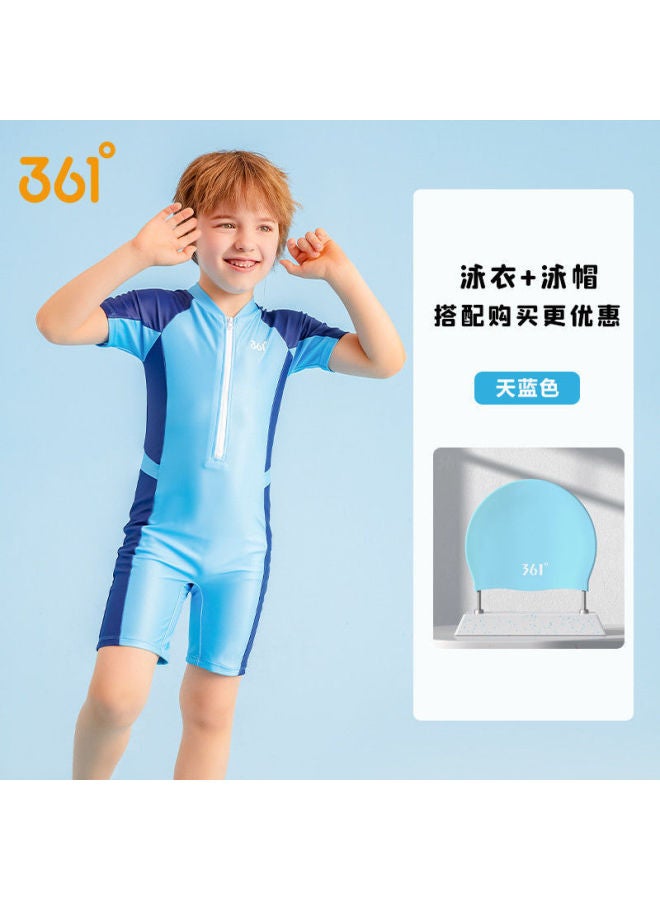 361 Kidsren's Swimsuit For Boys, Small, Medium And Large Kidsren, Fashionable Quick-drying Swimsuit, Surfing Suit, Swimming Swimsuit, Swimming Cap