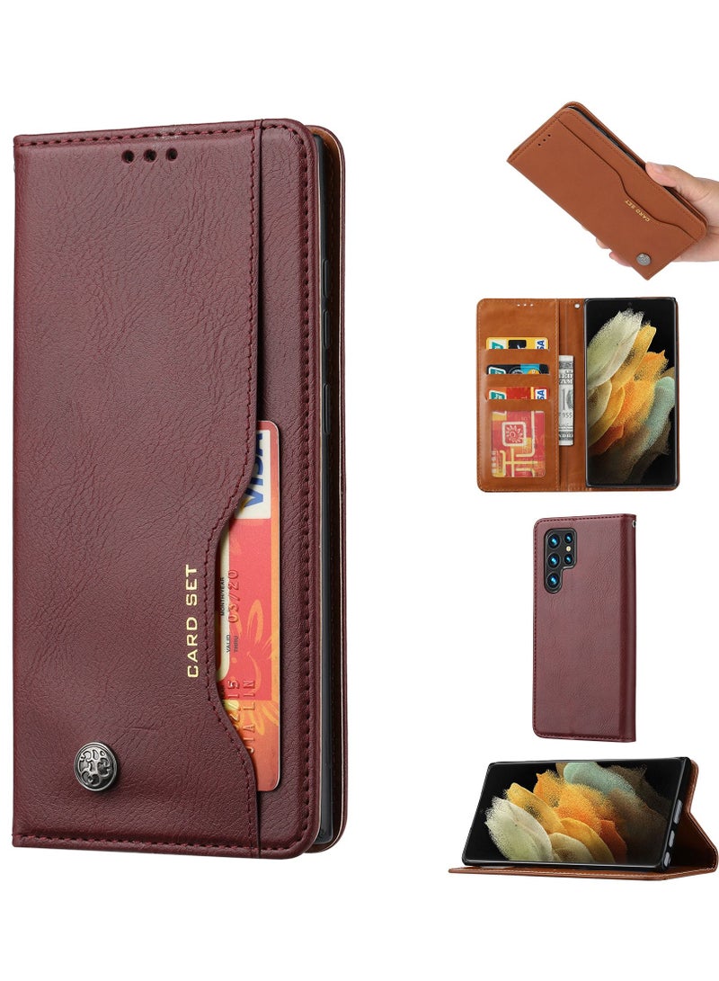 Suteni Flip Cover Leather Protective Case for Samsung Mobile Phone - Image 2