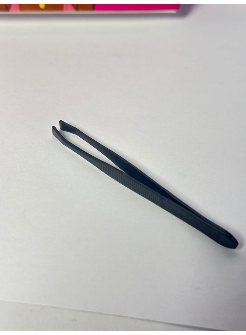 ملقط صغير للحواجب للنساء، أداة محمولة لإزالة شعر الحواجب، حاد، مصنوع من الفولاذ المقاوم للصدأ الأسود غير اللامع، قطعة واحدة - Image 3