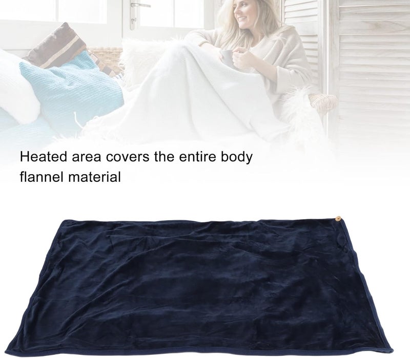 Heated Electric Throw Blanket, USB 5V 2A Flannel Material Soft Comfortable Warm Electric Throw Blanket for Home Relaxing Sleeping (Blue) - Image 4