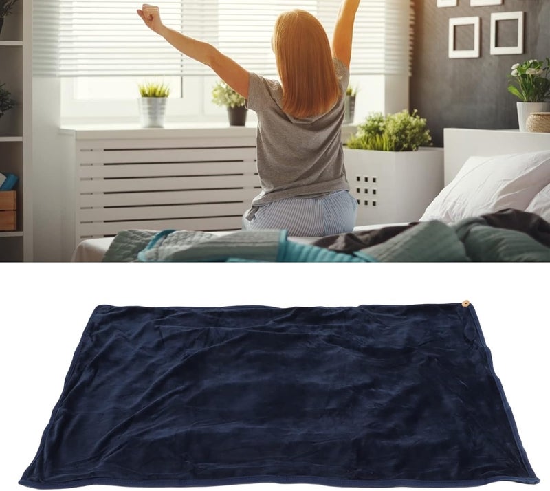 Heated Electric Throw Blanket, USB 5V 2A Flannel Material Soft Comfortable Warm Electric Throw Blanket for Home Relaxing Sleeping (Blue) - Image 2