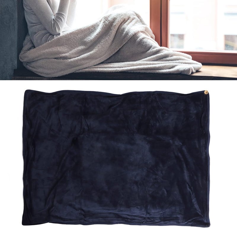 Heated Electric Throw Blanket, USB 5V 2A Flannel Material Soft Comfortable Warm Electric Throw Blanket for Home Relaxing Sleeping (Blue) - Image 3