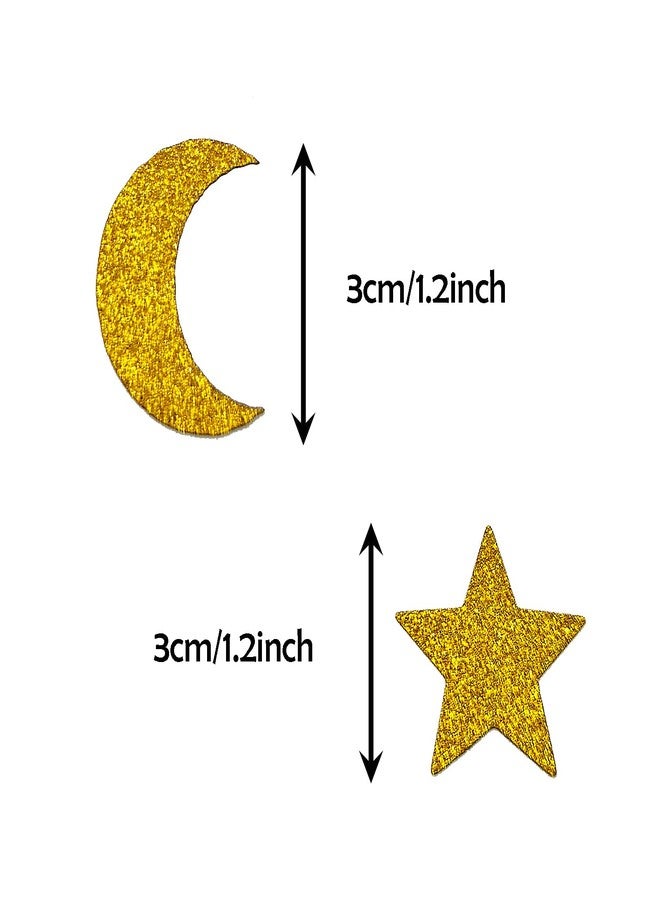 ZOOYOO Glitter Gold Star Moon Confetti for Ramadan Decor Wedding Baby Shower Party Supplies Double Sided Shiny Table Scatter 1.2 Inch 200pcs - Image 3