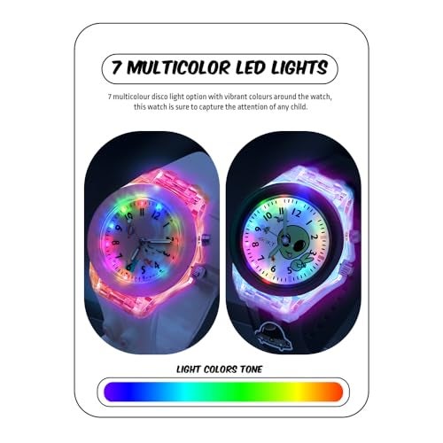 SPIKY Analog Watch For Kids Combo (Pink & Black) | 3D Cartoon | 7 Multicolor LED Luminous Lights with Silicone Strap | Stylish Birthday Gift | Analogue Wrist Watches For Boys & Girls | Age 3-10 Yrs | Pack of 2 - Image 2