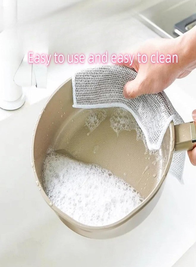 Spefez Polyester, Nylon Alloy Steel Non-Scratch Wire Dishcloth & Gaps Cleaning Brush, Multipurpose Wire Dishwashing Rags For Wet And Dry, Wire Cleaning Cloth For, Sinks, Pots, Pans (10)(10 Pack) - Image 3