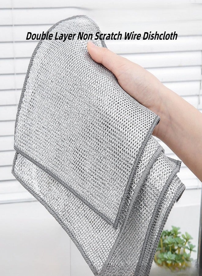 Spefez Polyester, Nylon Alloy Steel Non-Scratch Wire Dishcloth & Gaps Cleaning Brush, Multipurpose Wire Dishwashing Rags For Wet And Dry, Wire Cleaning Cloth For, Sinks, Pots, Pans (10)(10 Pack) - Image 4