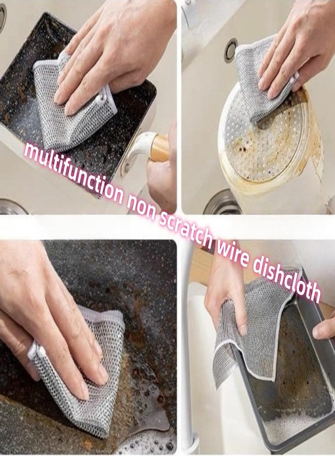 Spefez Polyester, Nylon Alloy Steel Non-Scratch Wire Dishcloth & Gaps Cleaning Brush, Multipurpose Wire Dishwashing Rags For Wet And Dry, Wire Cleaning Cloth For, Sinks, Pots, Pans (10)(10 Pack) - Image 2