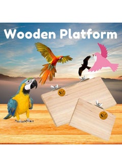 Sage Square Wooden Stand Platform Made Of Natural Wood Combo Of Two (3 * 4.5 & 9 * 4.5 Inches) Rectangle Shaped Perch Stand, Cage Accessories, Gym, Playful Toy, Suitable For Birds, Parrots, Budgies  - Image 3