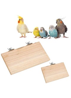 Sage Square Wooden Stand Platform Made Of Natural Wood Combo Of Two (3 * 4.5 & 9 * 4.5 Inches) Rectangle Shaped Perch Stand, Cage Accessories, Gym, Playful Toy, Suitable For Birds, Parrots, Budgies  - Image 1