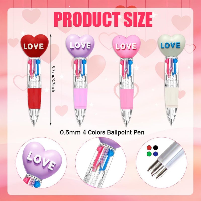 BAISDY 24pcs Valentines Pens, Fun Pens Multicolor Ballpoint Pens with Gift Cards, Valentines Day Gifts for School Party Classroom - Image 3