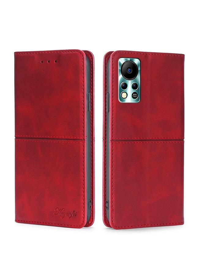 اس-توب جراب لهاتف Infinix Hot 11s NFC مصنوع من جلد البقر المغناطيسي مع قلاب أفقي - Image 1