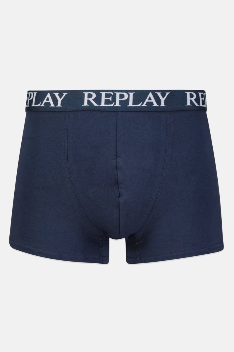 Replay Men 2 Pc Cotton Stretch Trunks, Navy  - Image 4