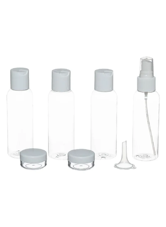 Five Simply Smart 7-Piece Travel Accessories with Pouch Clear and Grey 15 x 20 x 1.5 cm 130030A