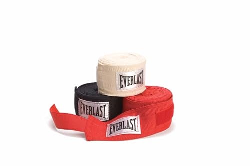 Everlast Core Handwraps 120in – Boxing Hand Wraps for Gloves, Wrist & Knuckle Support | 3 Pack | Black, Red & White - Image 2
