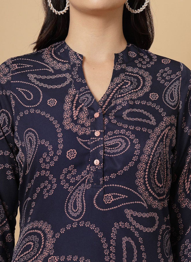 RAASSIO Paisley Print Crepe Top for Women - Image 3
