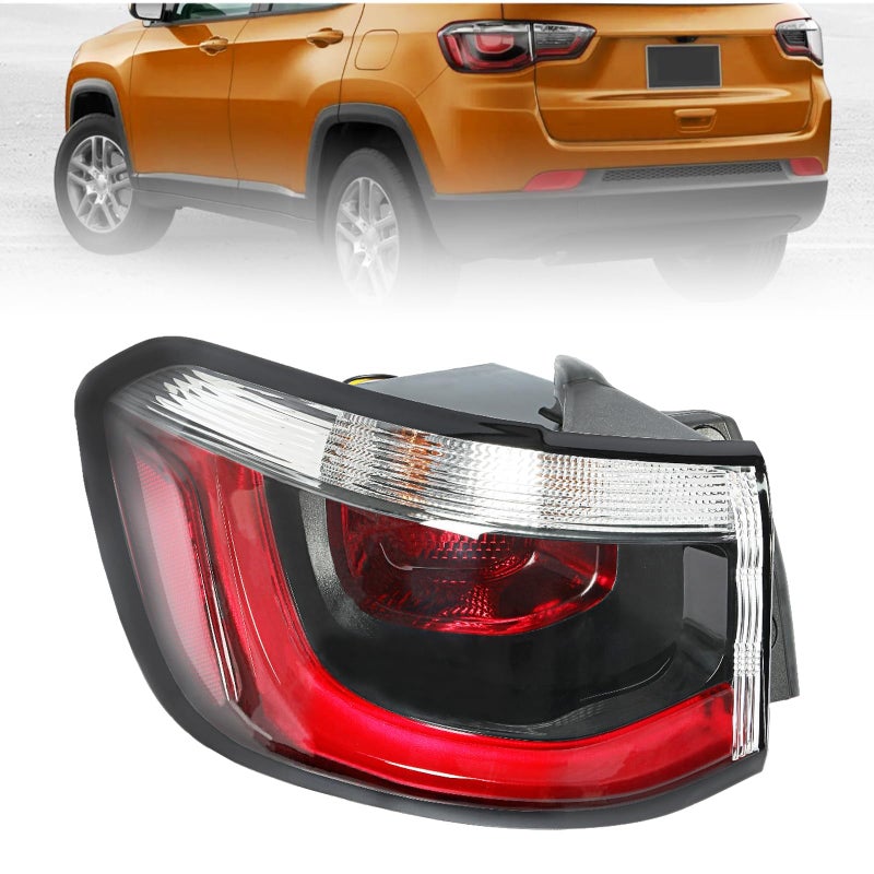 HECASA Left Tail Light Compatible with 20172021 Jeep Compass Rear Taillight Brake Lamp WBlub Replacement for CH2804115 CH2805115 55112838AC 55112839AC Driver Side