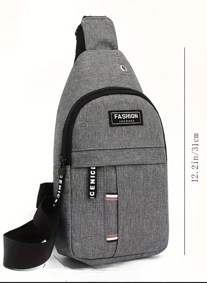 FASHION Small Sling Bag Crossbody Chest Shoulder Water Resistant Purse One Strap Travel Bag for Men Women With Earphone Hole - Image 3