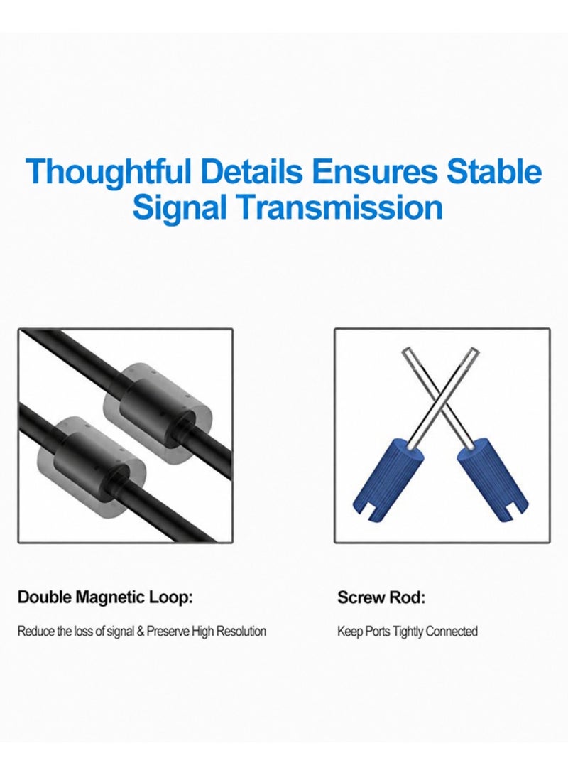 Fujishka Quality Assured Male to Male VGA Cable 20 Meter, Support Monitor/PC/LCD/LED, Plasma, Projector, TFT (20M) - Image 4