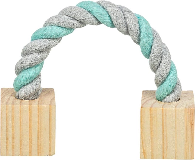 Trixie Playing Rope with Wooden Blocks for Small Animals, 20 cm - Image 2