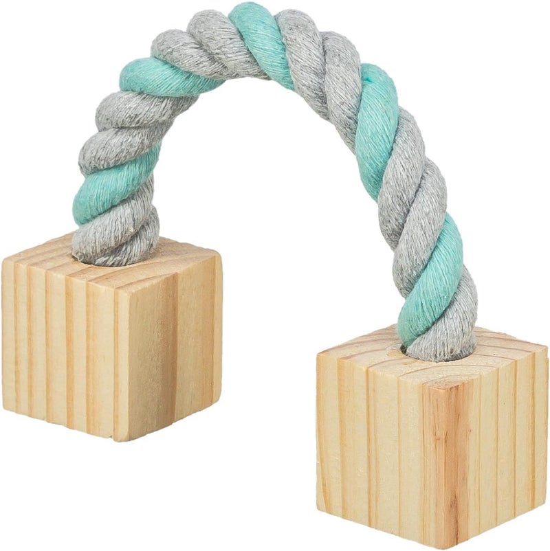 Trixie Playing Rope with Wooden Blocks for Small Animals, 20 cm - Image 1
