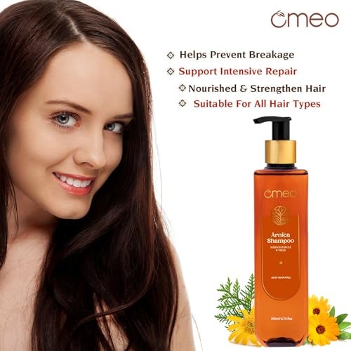 Omeo Arnica Anti-Hair Fall Shampoo - 200ml with Natural Extracts Calendula & Thuja | Controls Hair Fall, Promotes Hair Growth, Strengthens and Nourishes Hairs- For Women & Men - Image 3