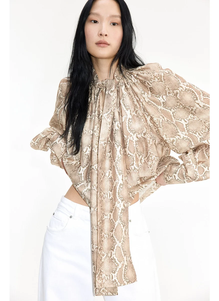 H&M Tie-Neck Blouse