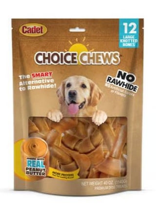 Cadet Choice Chews 12 Large Knotted Bones no Rawhide no Artificial Colors or Flavors, Made with Real Peanut Butter 40 OZ - pzsku/Z2DD5B71C2B81BF7C5CACZ/45/1749118013/89929e1f-1a8a-4eb0-81c3-c4be6d61f0ad