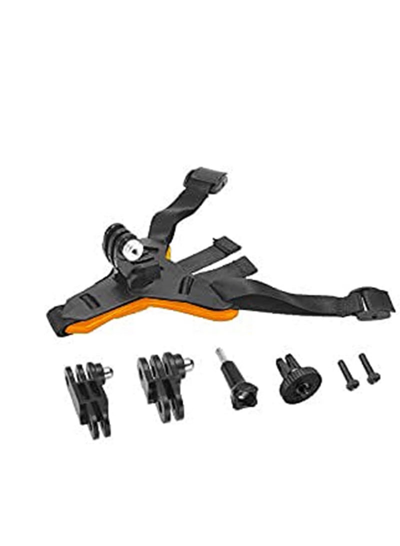 SYOSI Motorcycle Helmet Chin Strap Mount for GoPro Hero 9 8 7 6 5 Black Session 4, Hero 3 DJI Osmo Action Insta 360 ONER AKASO Campark YI and More Orange - Image 3