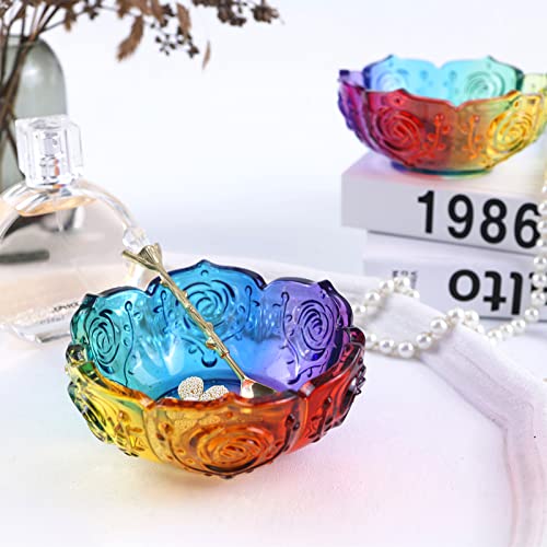 japleed Bowl Resin Casting Molds Silicone Container Epoxy Mold Flower Shape Bowl Jewelry Candle Holder Trinket Box Mold Resin Casting Irregular Tray Molds for Crafts Decoration - Image 2