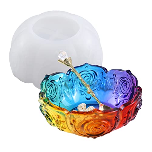 japleed Bowl Resin Casting Molds Silicone Container Epoxy Mold Flower Shape Bowl Jewelry Candle Holder Trinket Box Mold Resin Casting Irregular Tray Molds for Crafts Decoration - Image 1