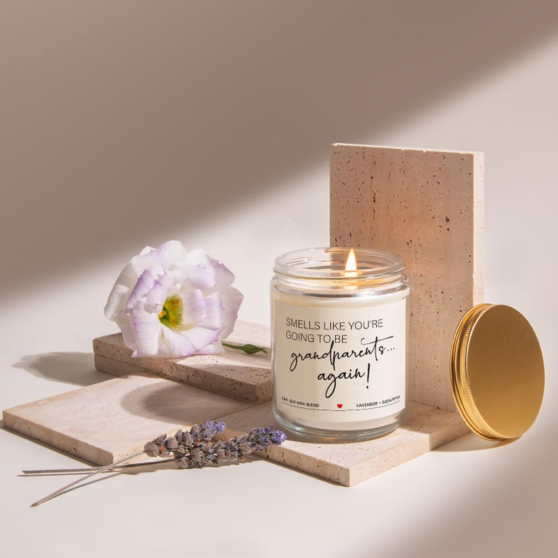 Quaintir Pregnancy Announcement Gifts for Grandparents  Baby Announcements Ideas - Lavender Scented Candles  Pregnancy Reveal  You're Going to Be Grandparents Again Baby Announcement - Image 4