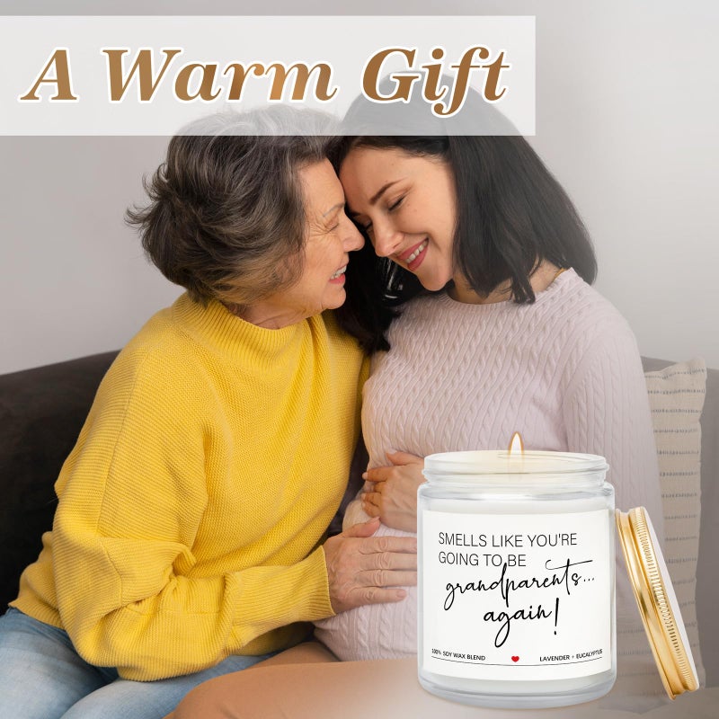 Quaintir Pregnancy Announcement Gifts for Grandparents  Baby Announcements Ideas - Lavender Scented Candles  Pregnancy Reveal  You're Going to Be Grandparents Again Baby Announcement - Image 2