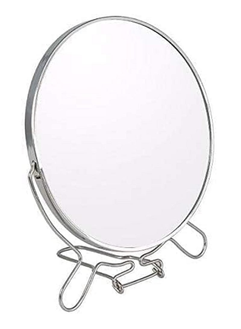 Double Sided Round Mirror on Steel Stand (20cm) - Image 1