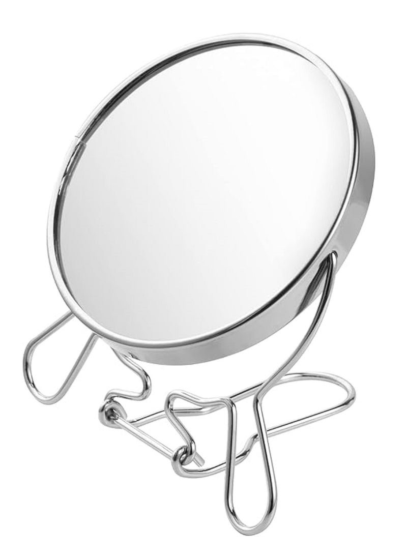 Double Sided Round Mirror on Steel Stand (20cm) - Image 3