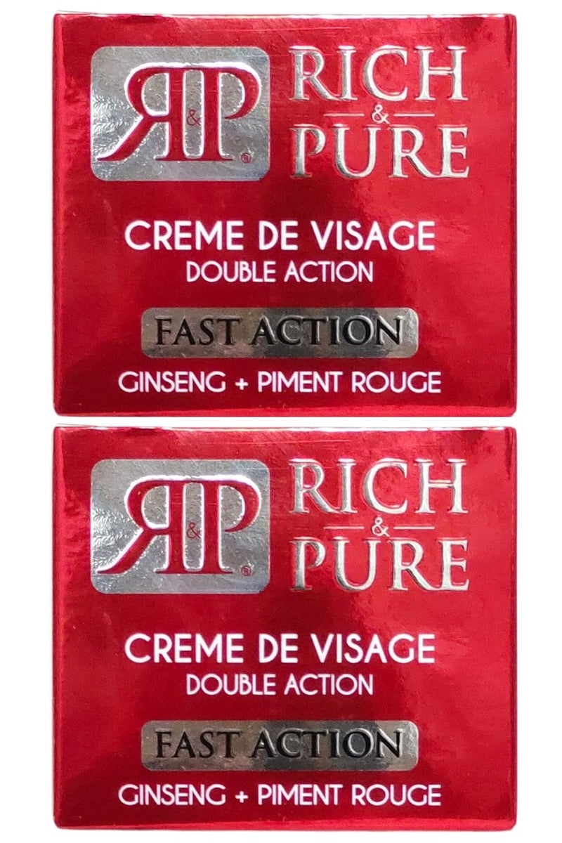 ريتش آند بيور قطعتين من كريم الوجه سريع المفعول بخلاصة الجينسنغ والفلفل الأحمر 40x2 مل