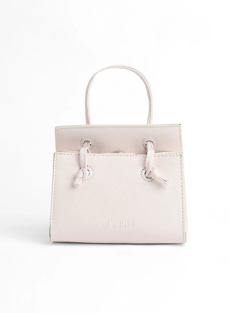 Haute Sauce Solid Magnet Lock Regular Vegan Leather Hand Bag For Women