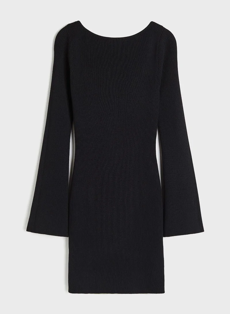 H&M Flute Sleeve Knitted Dress
