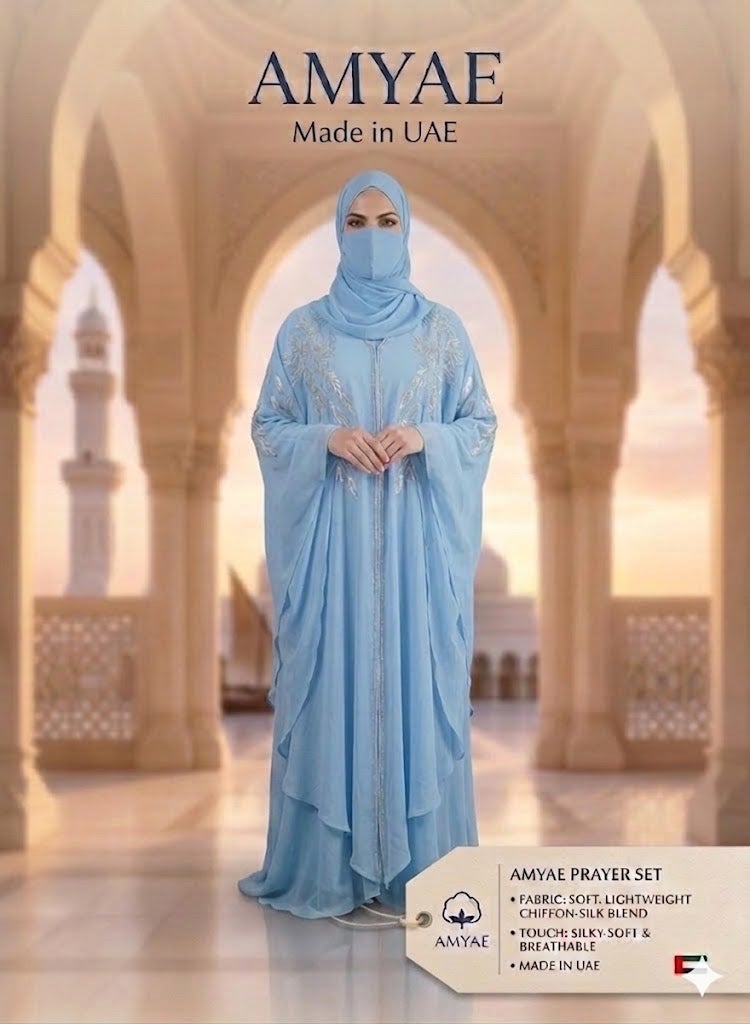 AMYAE White Chiffon Abaya with Separate Shila Islamic Jilbab for Women, Full Length Long Sleeve Modest Salah Dress, Casual Wear for Ladies best for Umrah & Hajj - Image 2