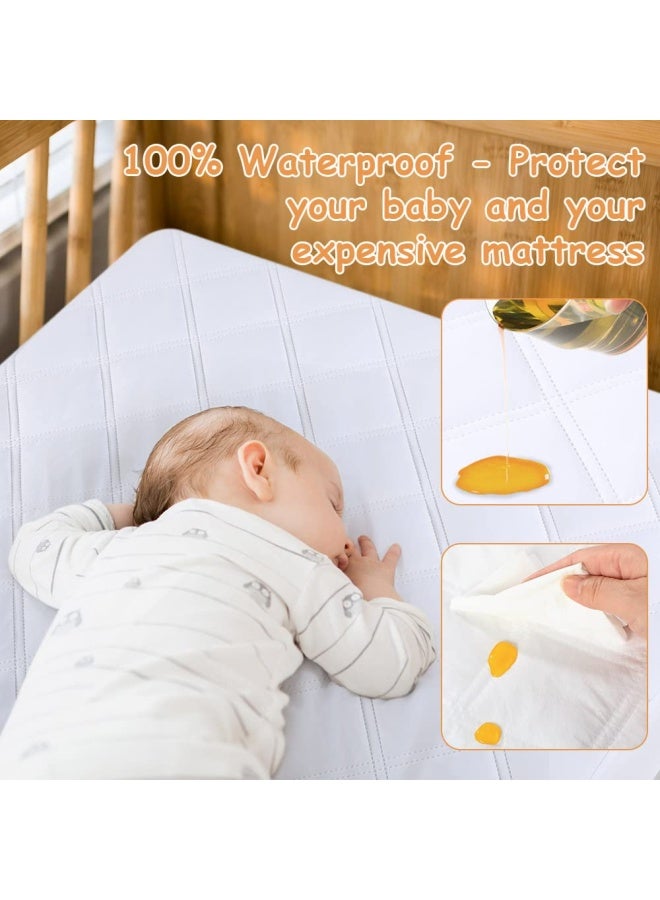 YOOFOSS Crib Mattress Cover Waterproof Toddler Mattress Pad Protector Quilted Fitted Cover For Standard Crib 28X52Inches Breathable And Hypoallergenic By  - Image 2