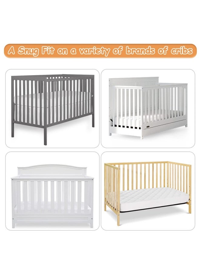 YOOFOSS Crib Mattress Cover Waterproof Toddler Mattress Pad Protector Quilted Fitted Cover For Standard Crib 28X52Inches Breathable And Hypoallergenic By  - Image 5