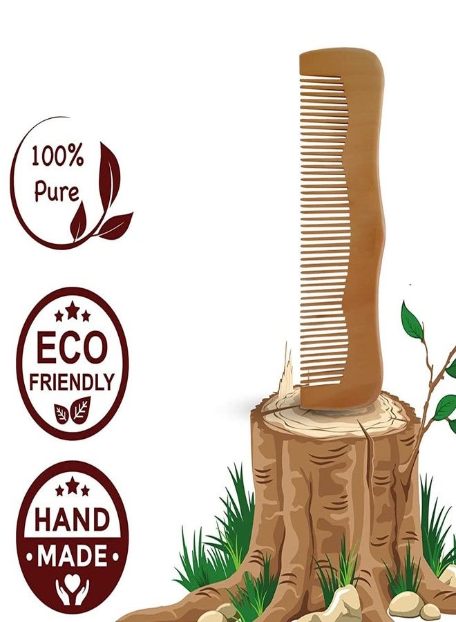 Tandem Wood Comb For Women & Men Hair Growth -| Helps In Prevention Of Hair Fall & Anti Dandruff | Unique Design | (16cm x 5cm) (Set Of 1) - Image 2
