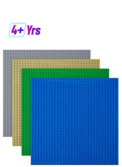 KASTWAVE ألواح قاعدة كلاسيكية، عبوة 4 قطع مربعة 32×32، لوحات قاعدة بناء كبيرة 10"×10"، متوافقة 100% مع جميع العلامات التجارية الرئيسية، مجموعة لوحات للبناء والعرض  - Image 1