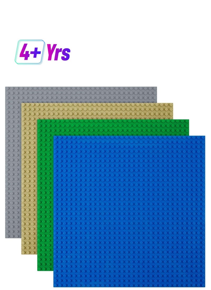 KASTWAVE - ألواح قاعدة كلاسيكية، عبوة 4 قطع مربعة 32×32، لوحات قاعدة بناء كبيرة 10"×10"، متوافقة 100% مع جميع العلامات التجارية الرئيسية، مجموعة لوحات للبناء والعرض - Image 1