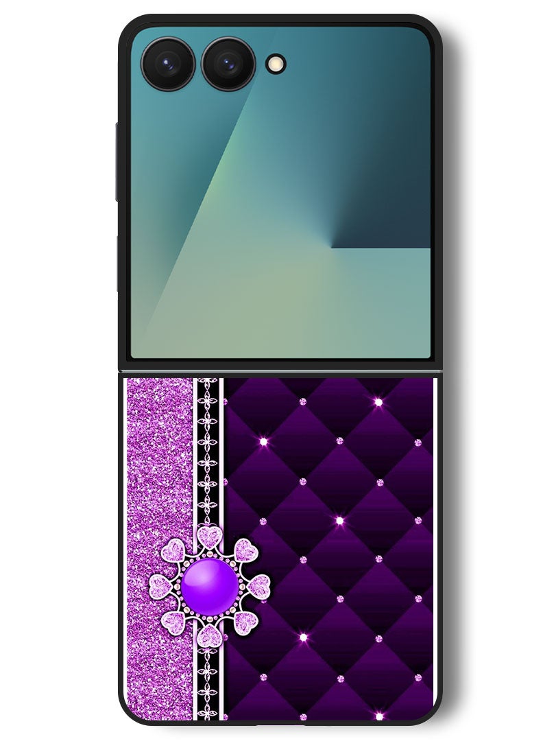 Theodor Case Compatible with Samsung Galaxy Z Flip 7 - 6.9 Inch Protection Shockproof Bumper Cover Purple Stappers - Image 1