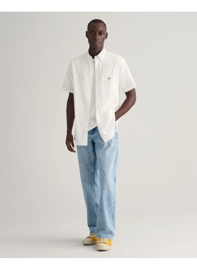 GANT Gant Regular Fit Cotton Linen Short Sleeve Shirt