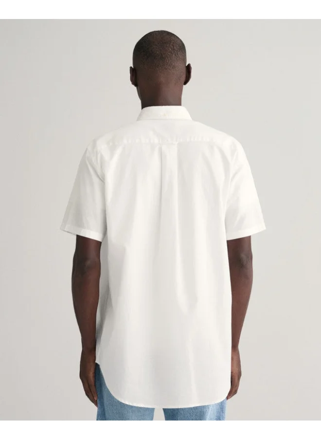 GANT Gant Regular Fit Cotton Linen Short Sleeve Shirt