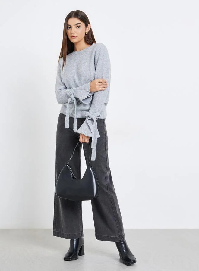 تايك تو سويتر سادة بربطة فيونكة